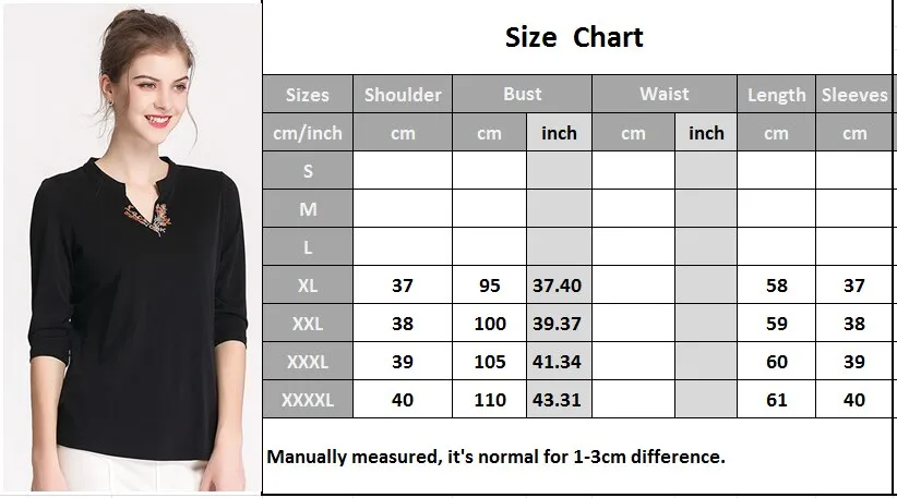 100% Silk Women's Runway Shirts Sexy V Neck 3/4 Sleeves Embroidery Elegant Pullover Blouse Tops