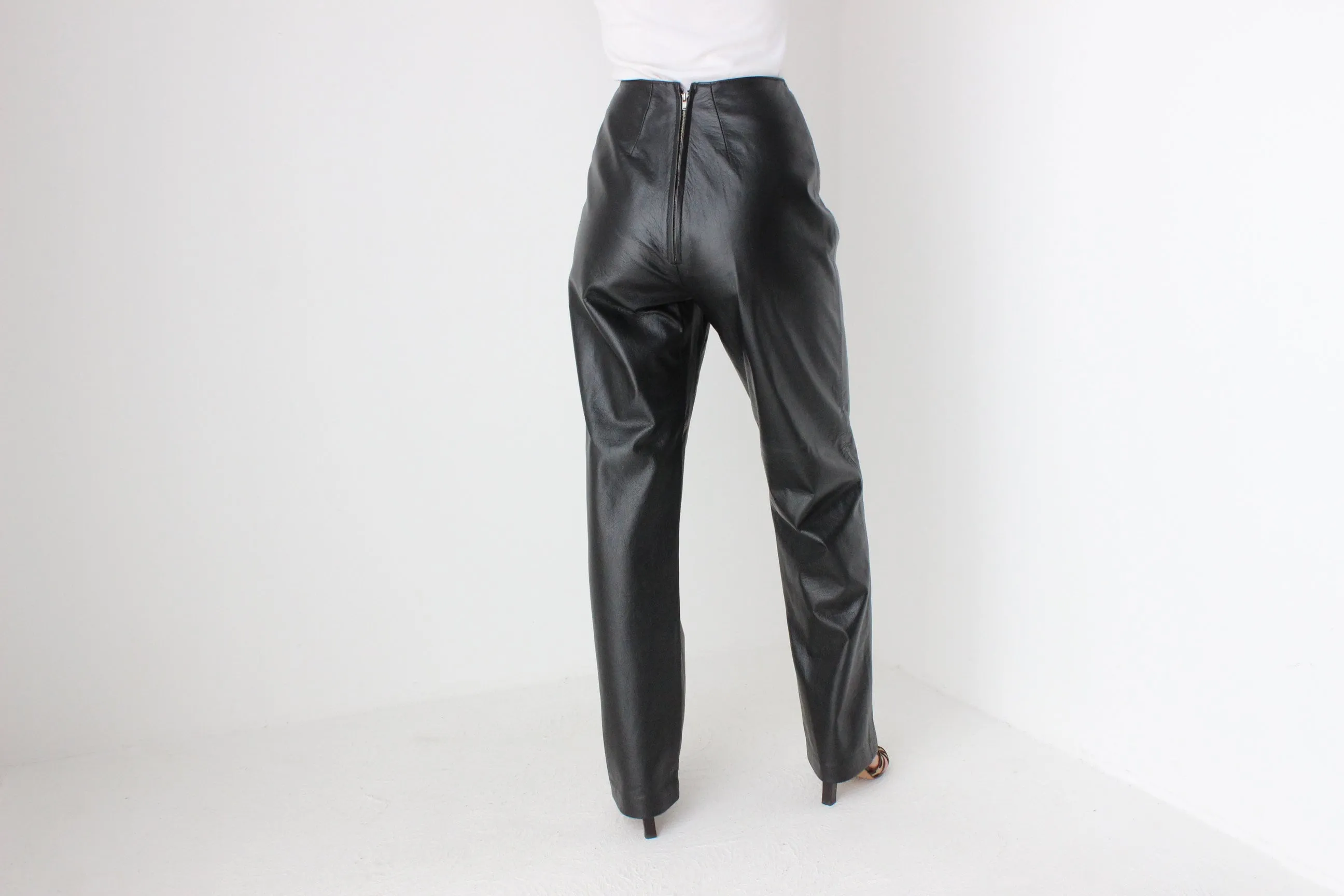 1990s Australian Designer George Gross Leather Trousers
