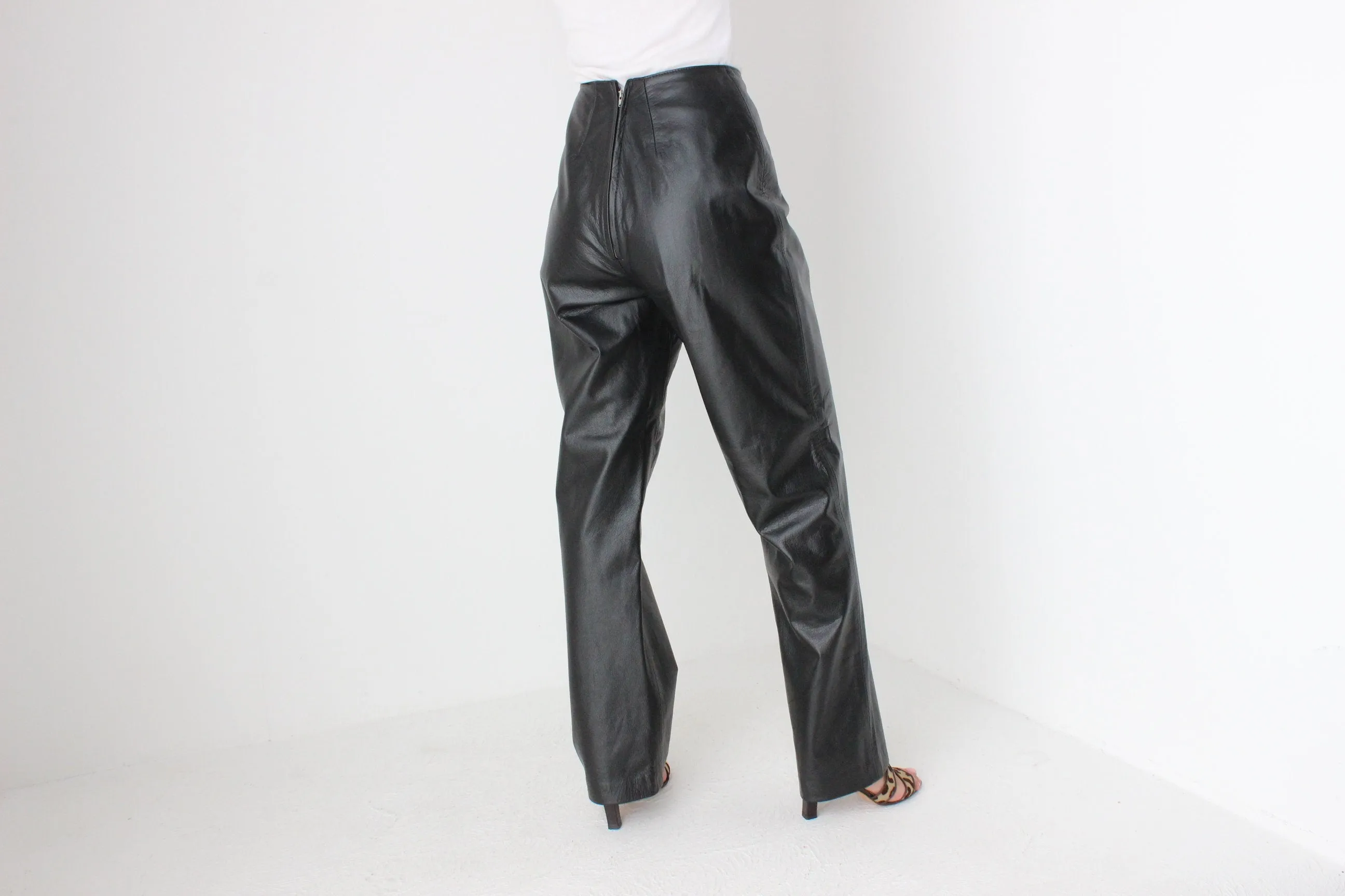 1990s Australian Designer George Gross Leather Trousers