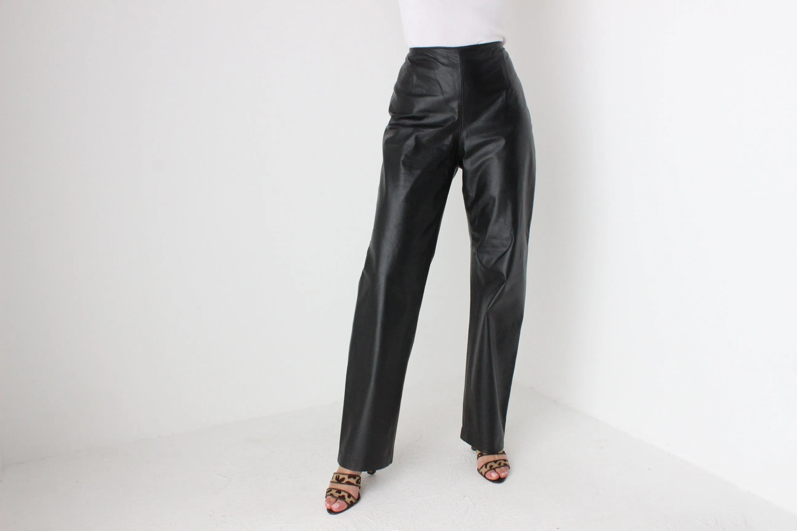 1990s Australian Designer George Gross Leather Trousers