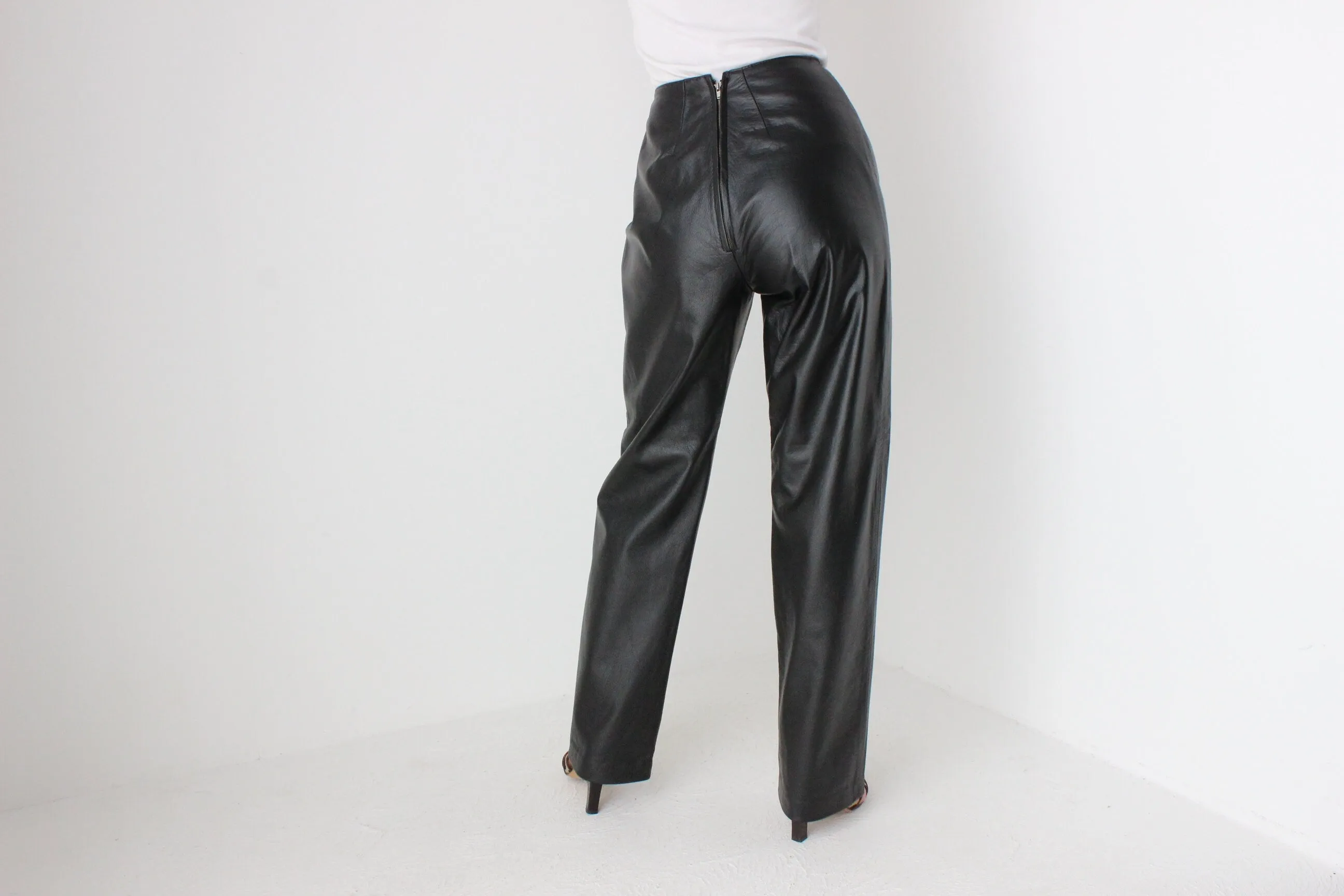 1990s Australian Designer George Gross Leather Trousers