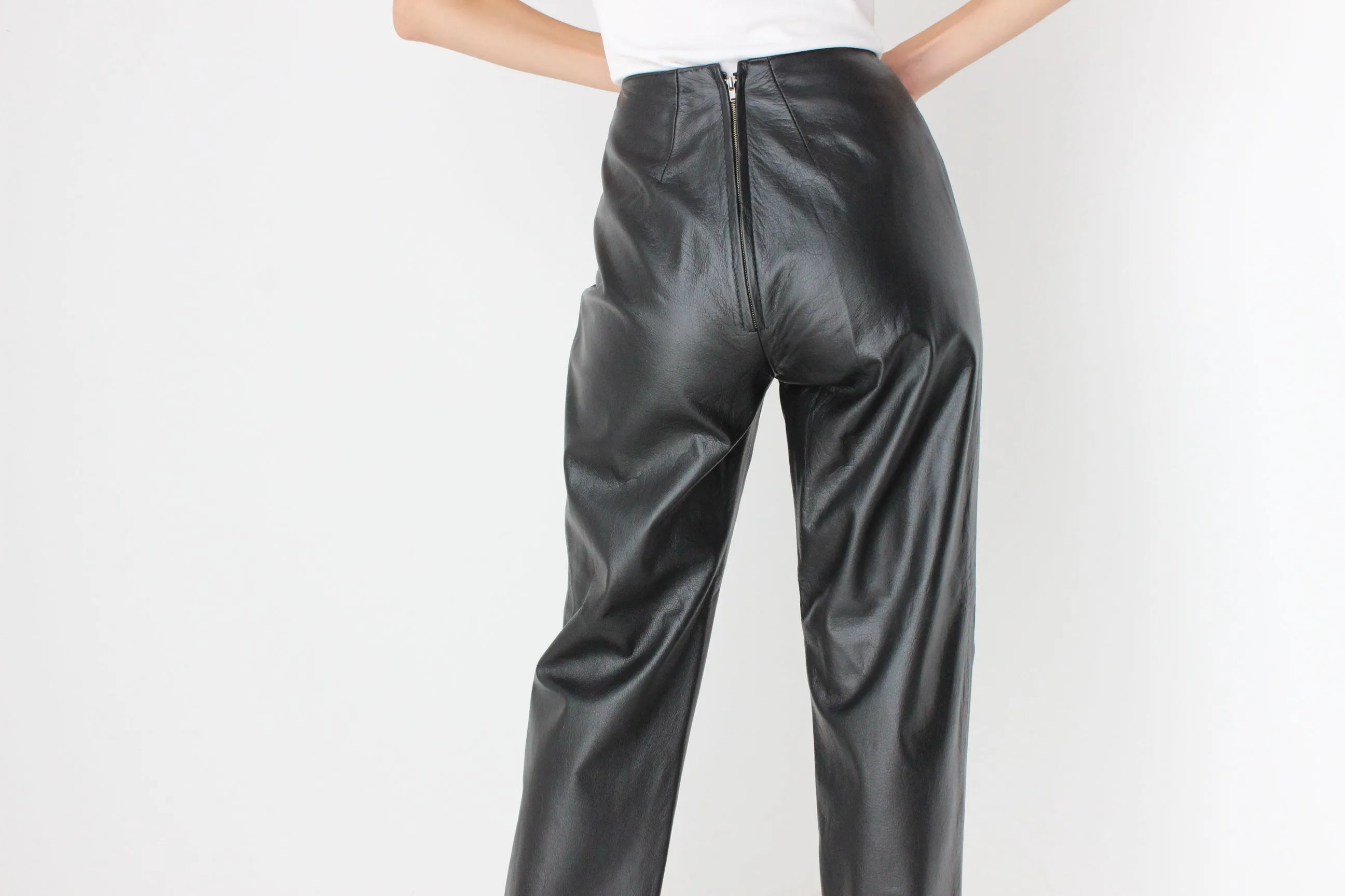 1990s Australian Designer George Gross Leather Trousers