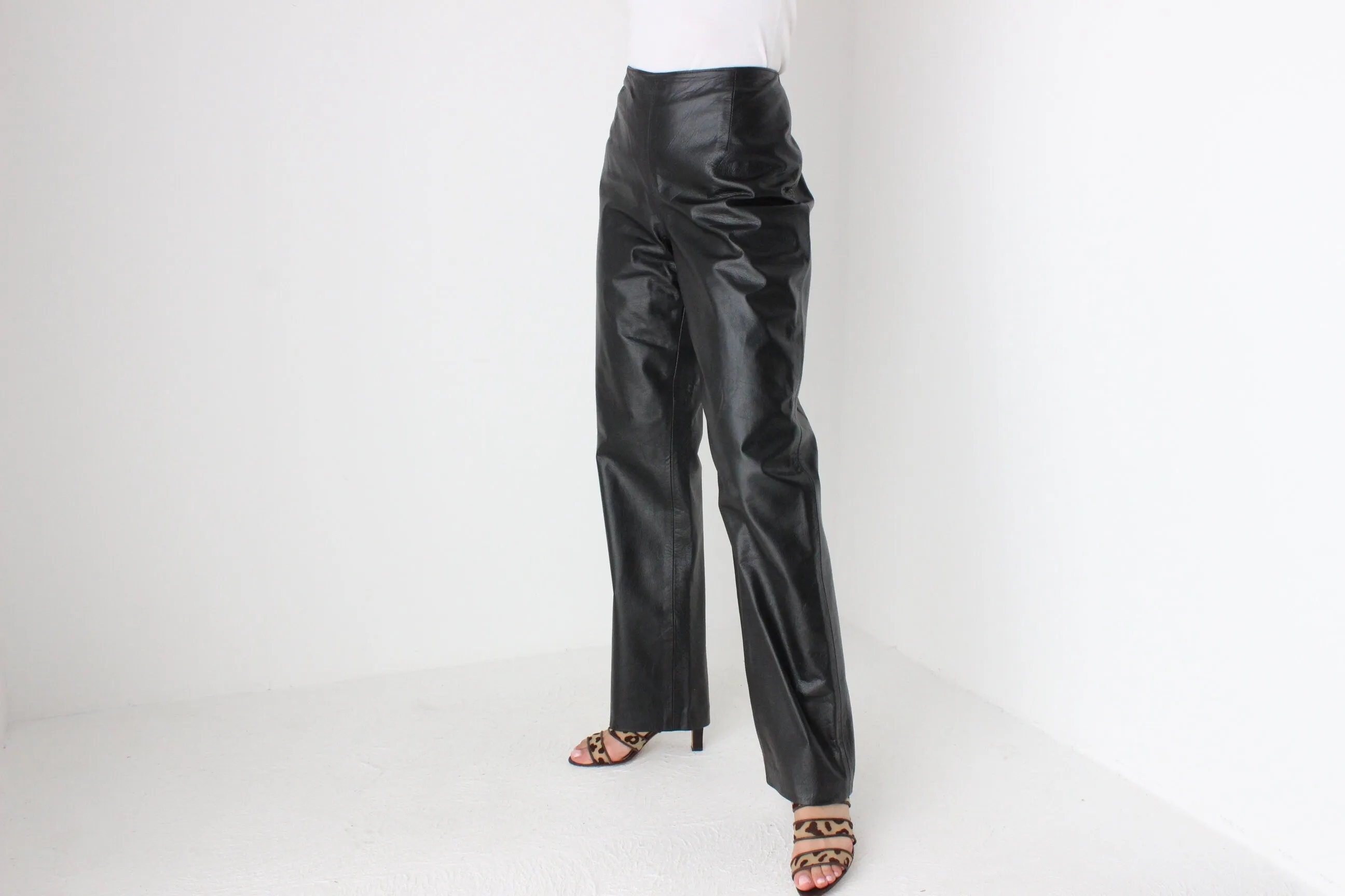 1990s Australian Designer George Gross Leather Trousers