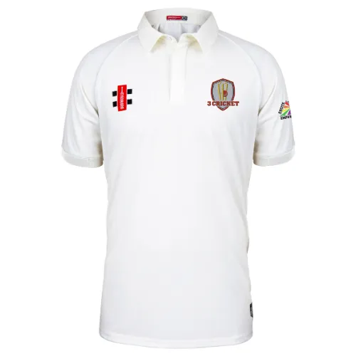 3 Cricket  Senior's Ivory Matrix V2 S/S Shirt