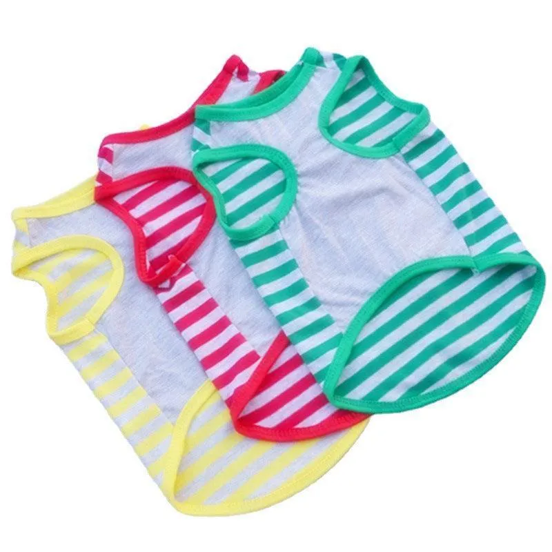 3 PCS Small Dog T Shirts Striped Dog Clothes