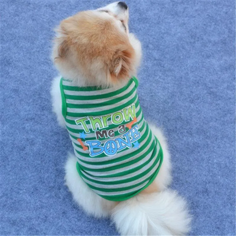 3 PCS Small Dog T Shirts Striped Dog Clothes