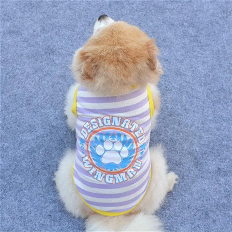 3 PCS Small Dog T Shirts Striped Dog Clothes