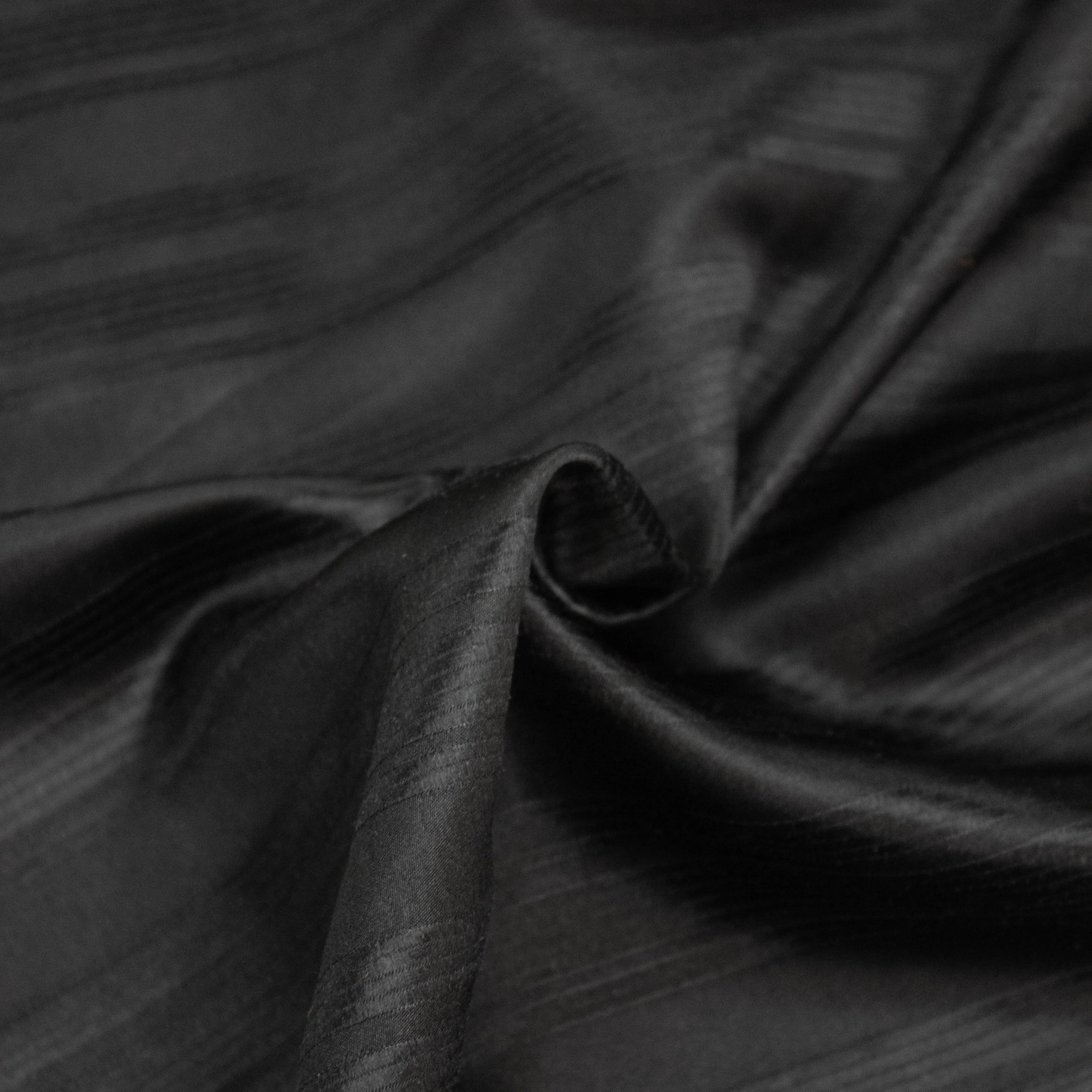 Aaris Black Striped Silk Viscose Blend