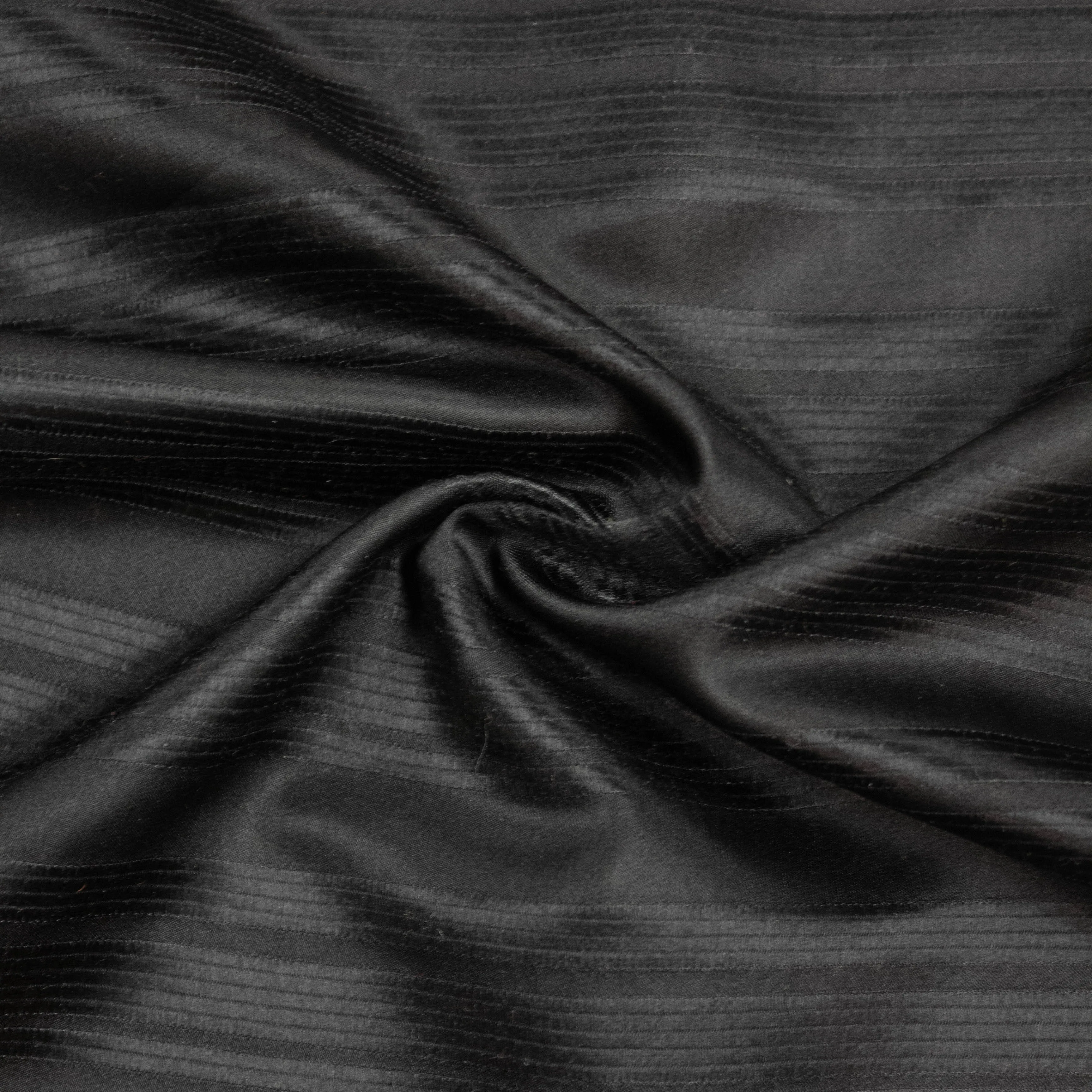 Aaris Black Striped Silk Viscose Blend