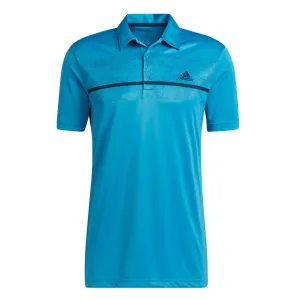 adidas Golf Chest Print Polo Shirt - Sonic Aqua