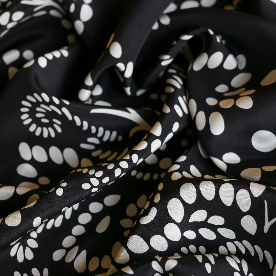 Albero Spot Black Silk Crepe De Chine