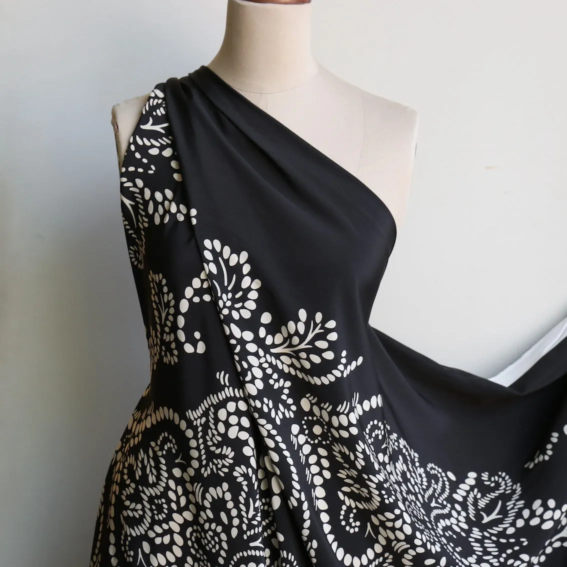 Albero Spot Black Silk Crepe De Chine