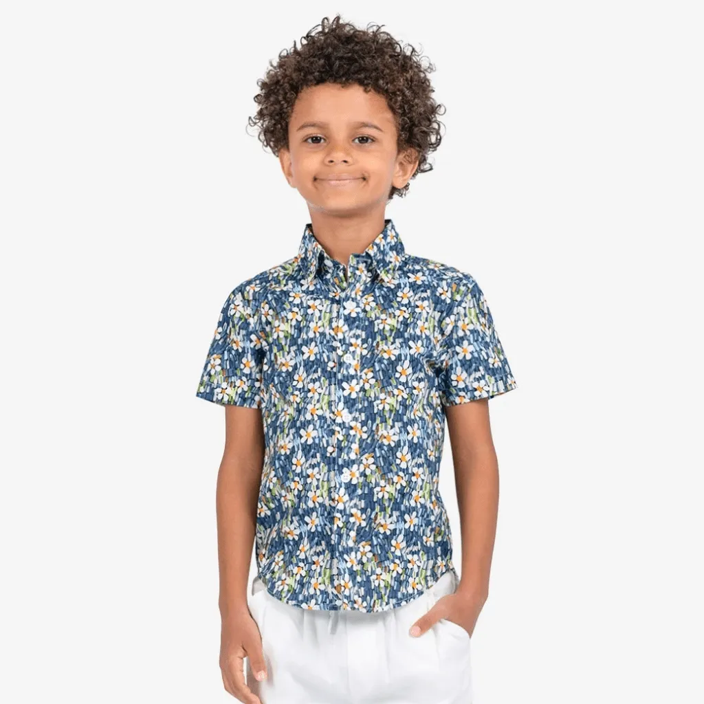 Appaman Day Party Shirt - Navy Daisy