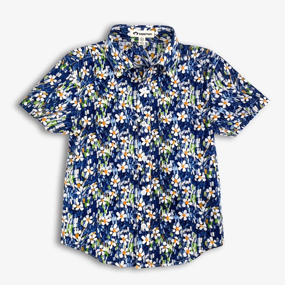 Appaman Day Party Shirt - Navy Daisy