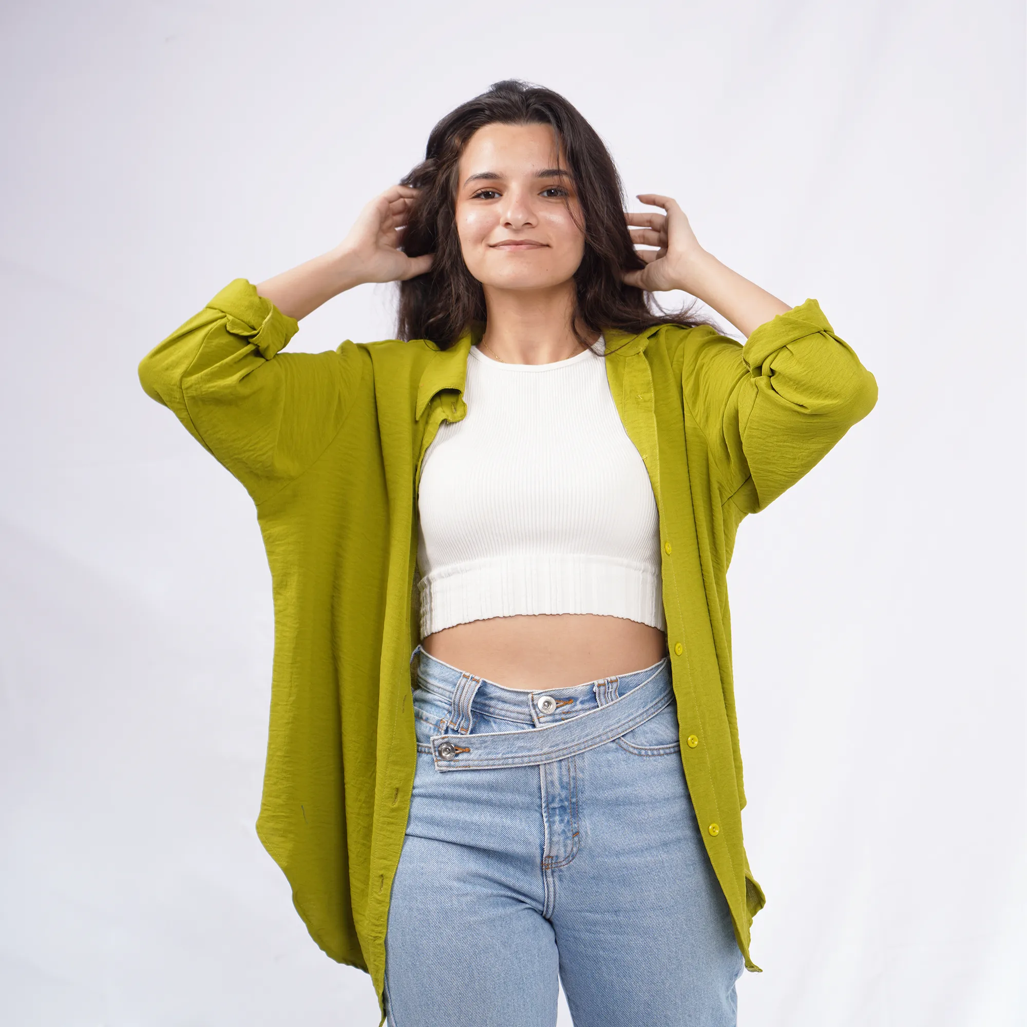 Apple Green Oversized Shirt