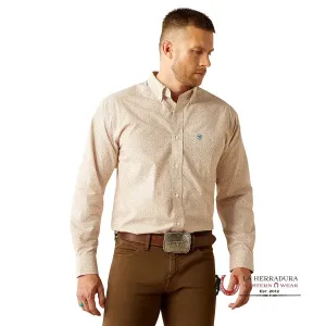 ARIAT CLASSIC FIT JOHNNY LONG SLEEVE SHIRT LIGHT BROWN - 4669