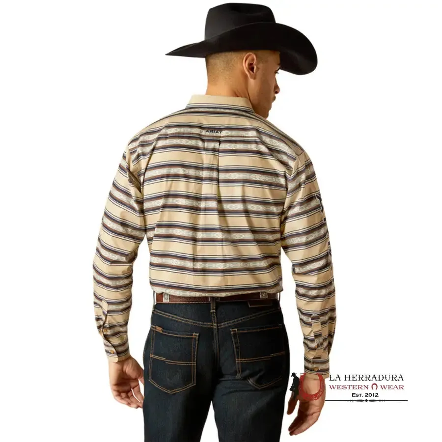 ARIAT CLASSIC KORBYN TAN VAVY BLUE LONG SLEEVE SHIRT - 2625