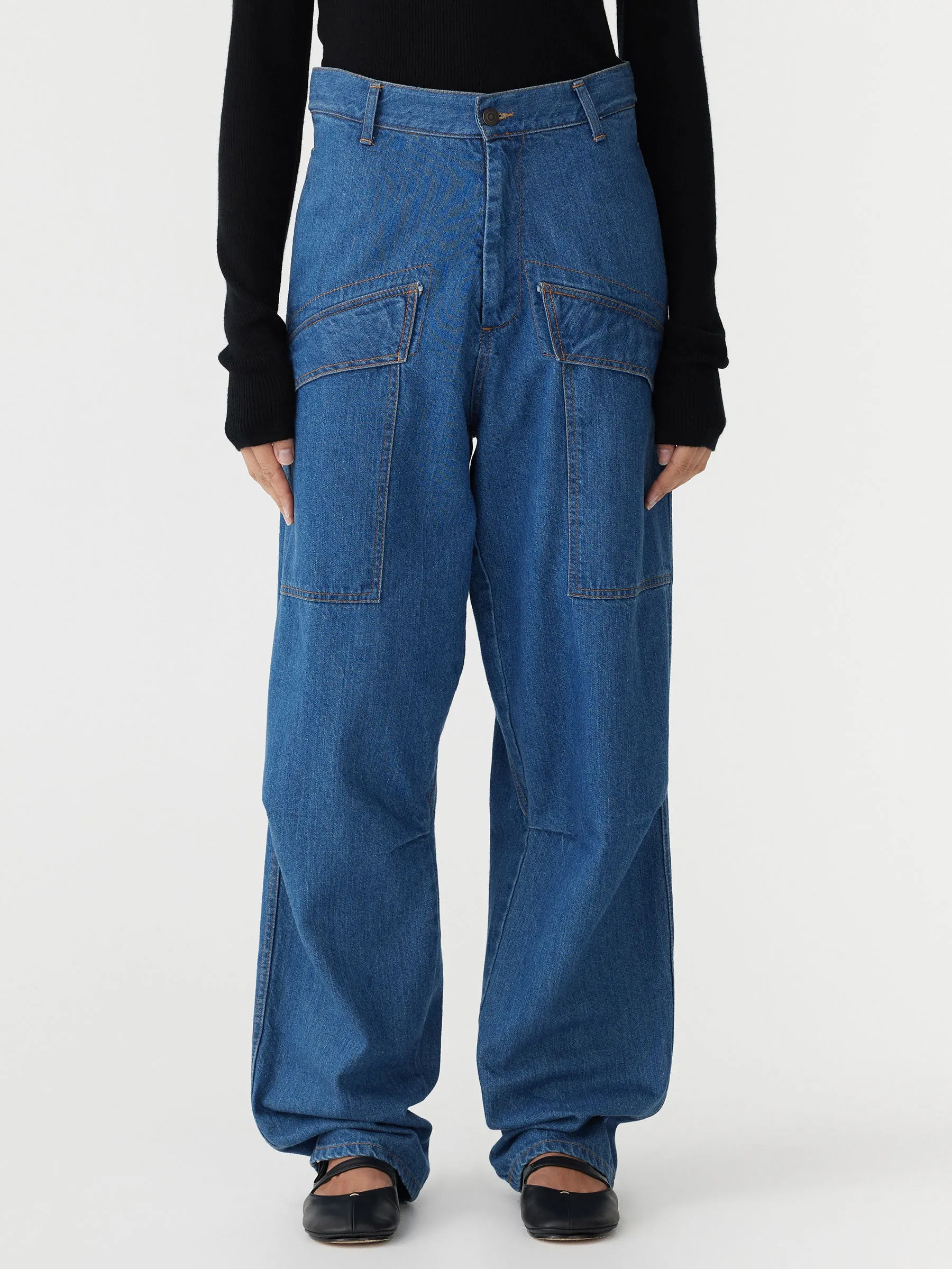 Bassike - Cinched Waist Jean Heritage Blue