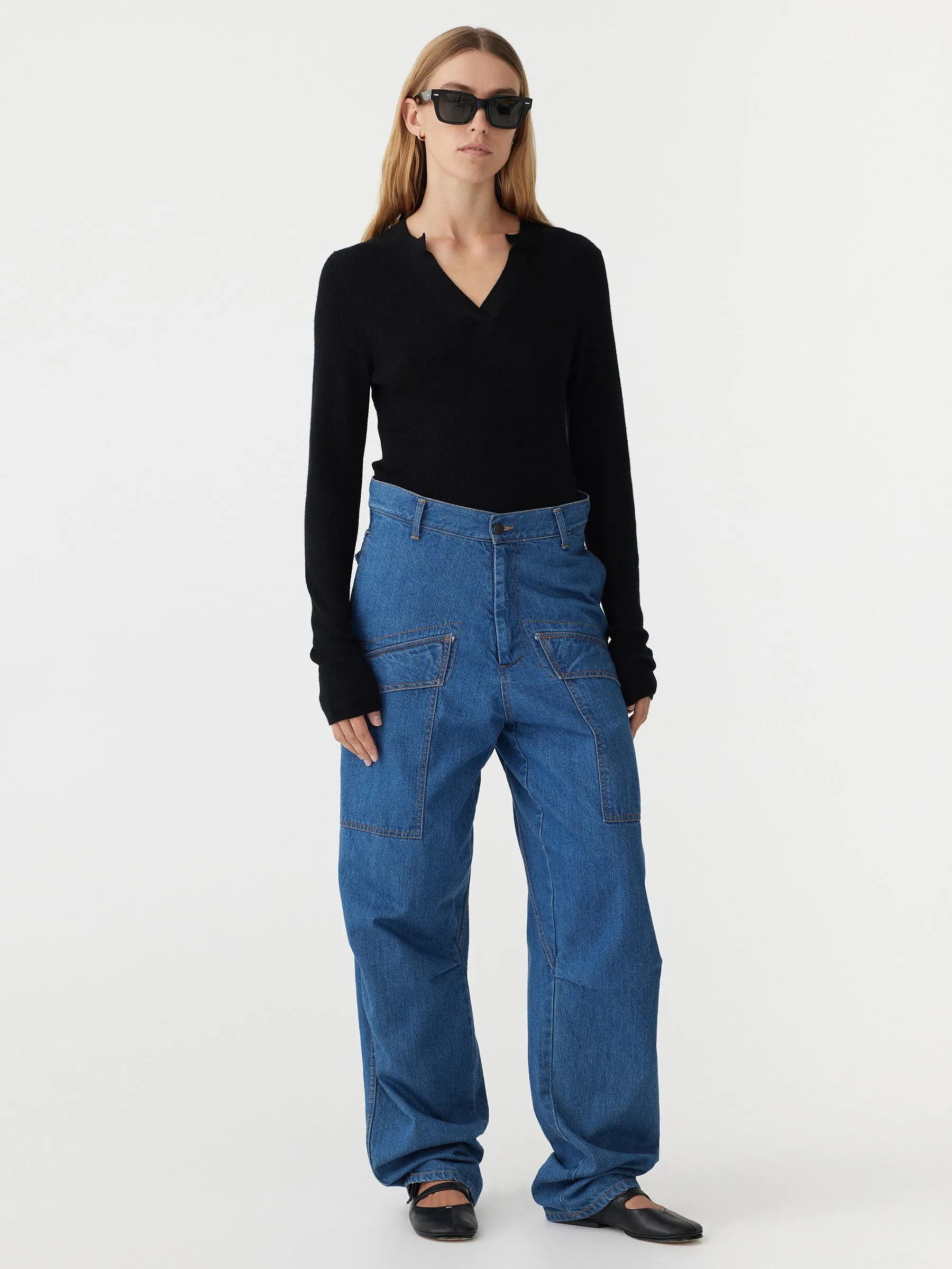 Bassike - Cinched Waist Jean Heritage Blue