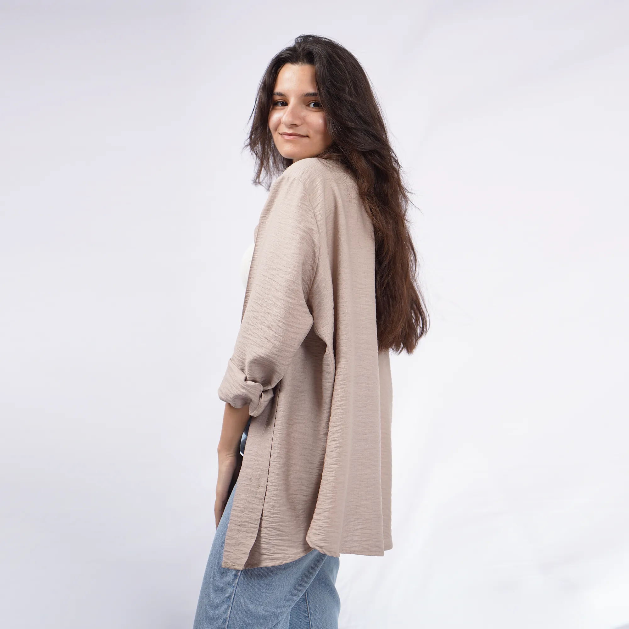 Beige Oversized Shirt