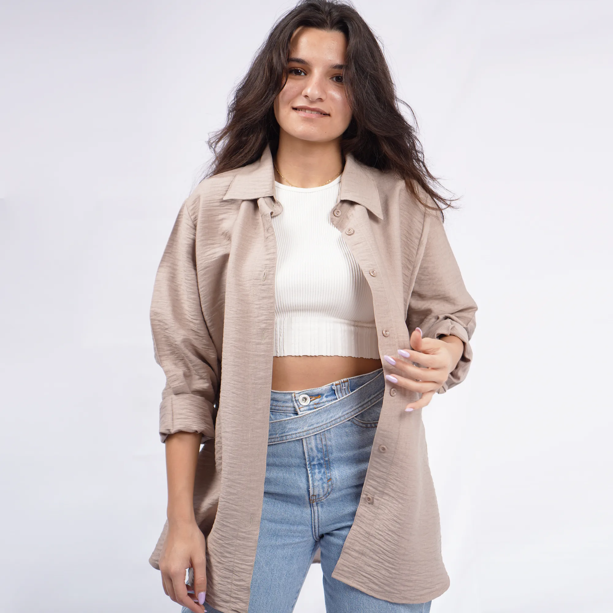 Beige Oversized Shirt