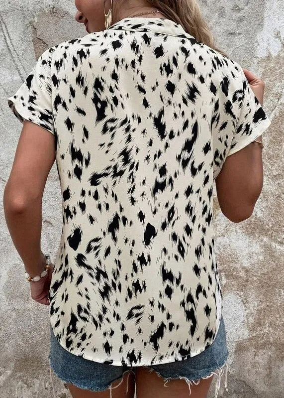 Beige Print Casual Shirts Summer LY3918