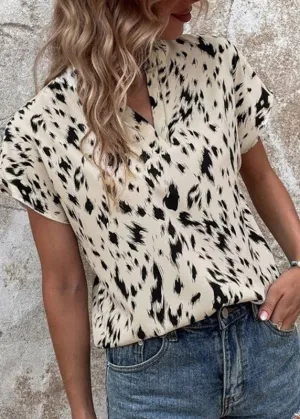 Beige Print Casual Shirts Summer LY3918