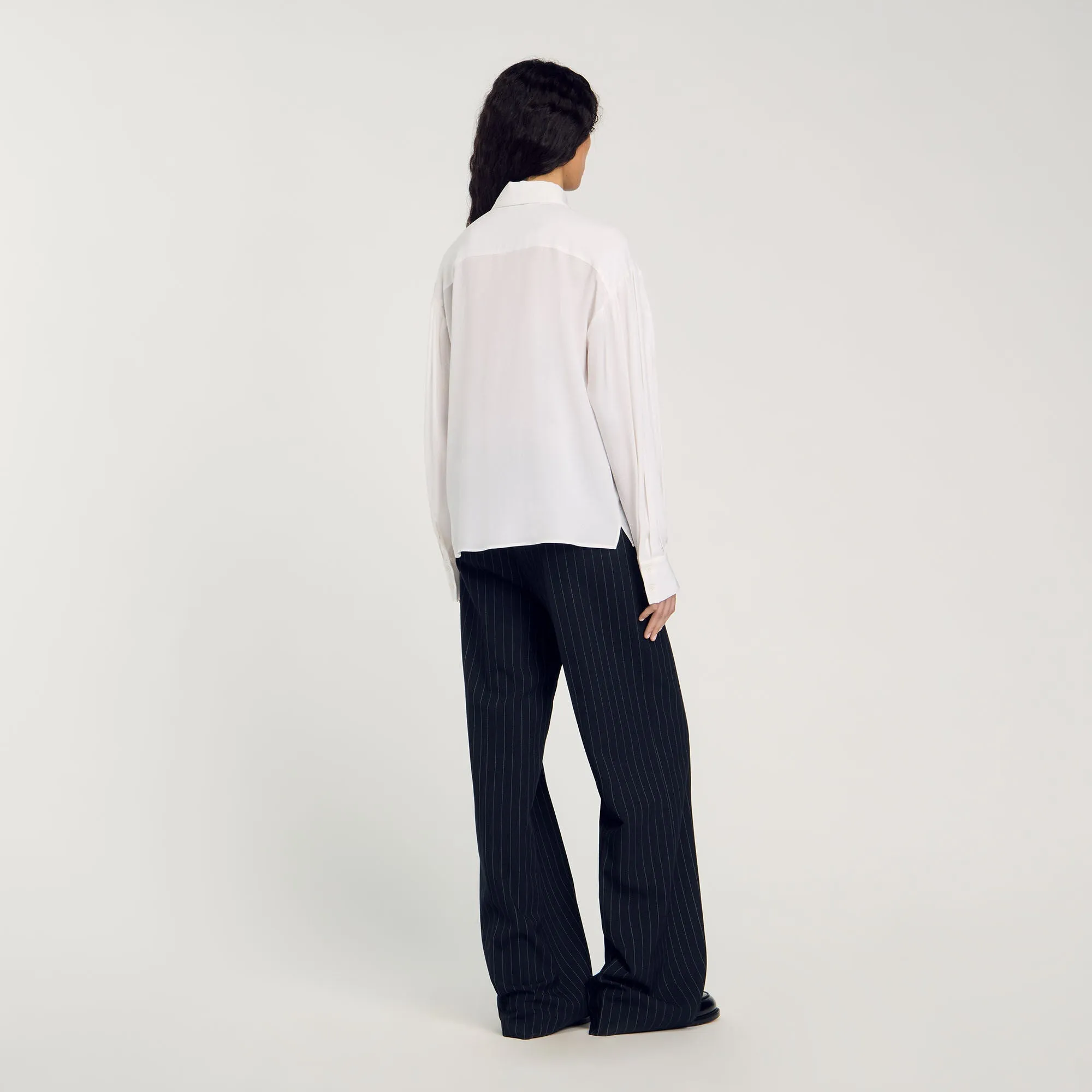 Belle Floaty Silk Shirt White