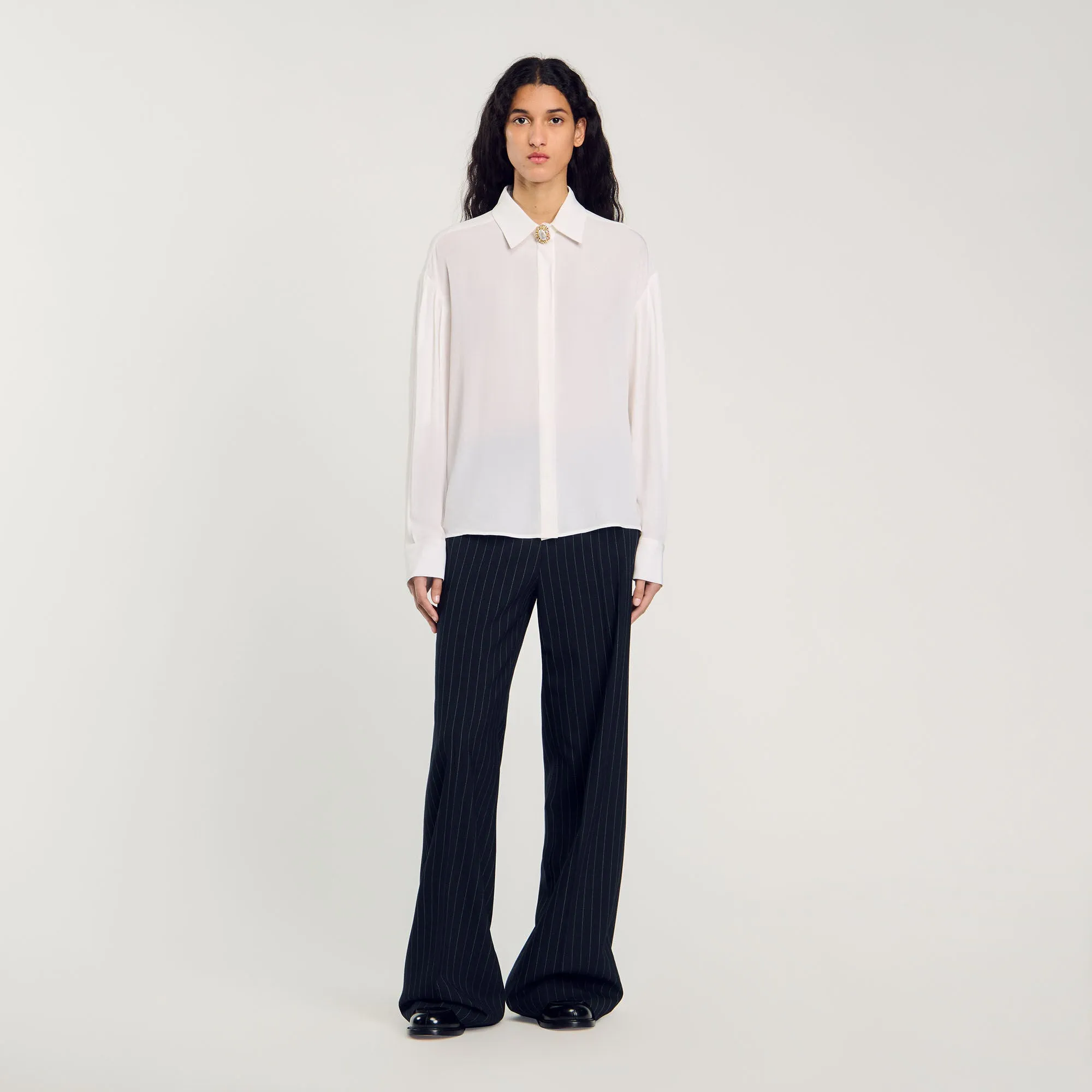 Belle Floaty Silk Shirt White
