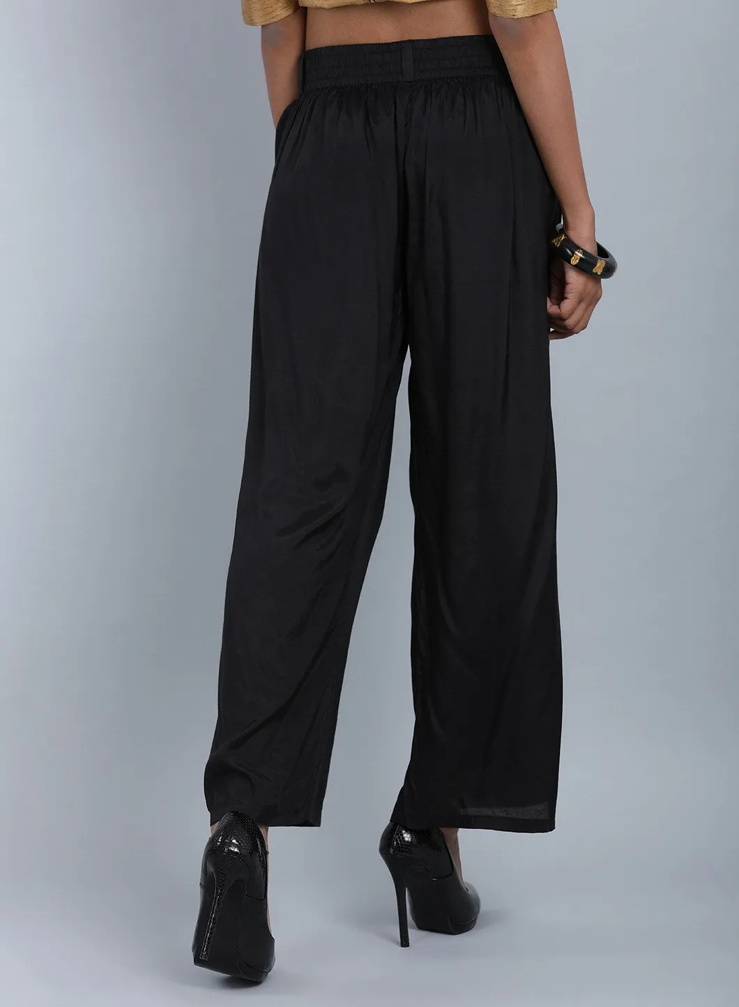 Black Tailored Volume Pants