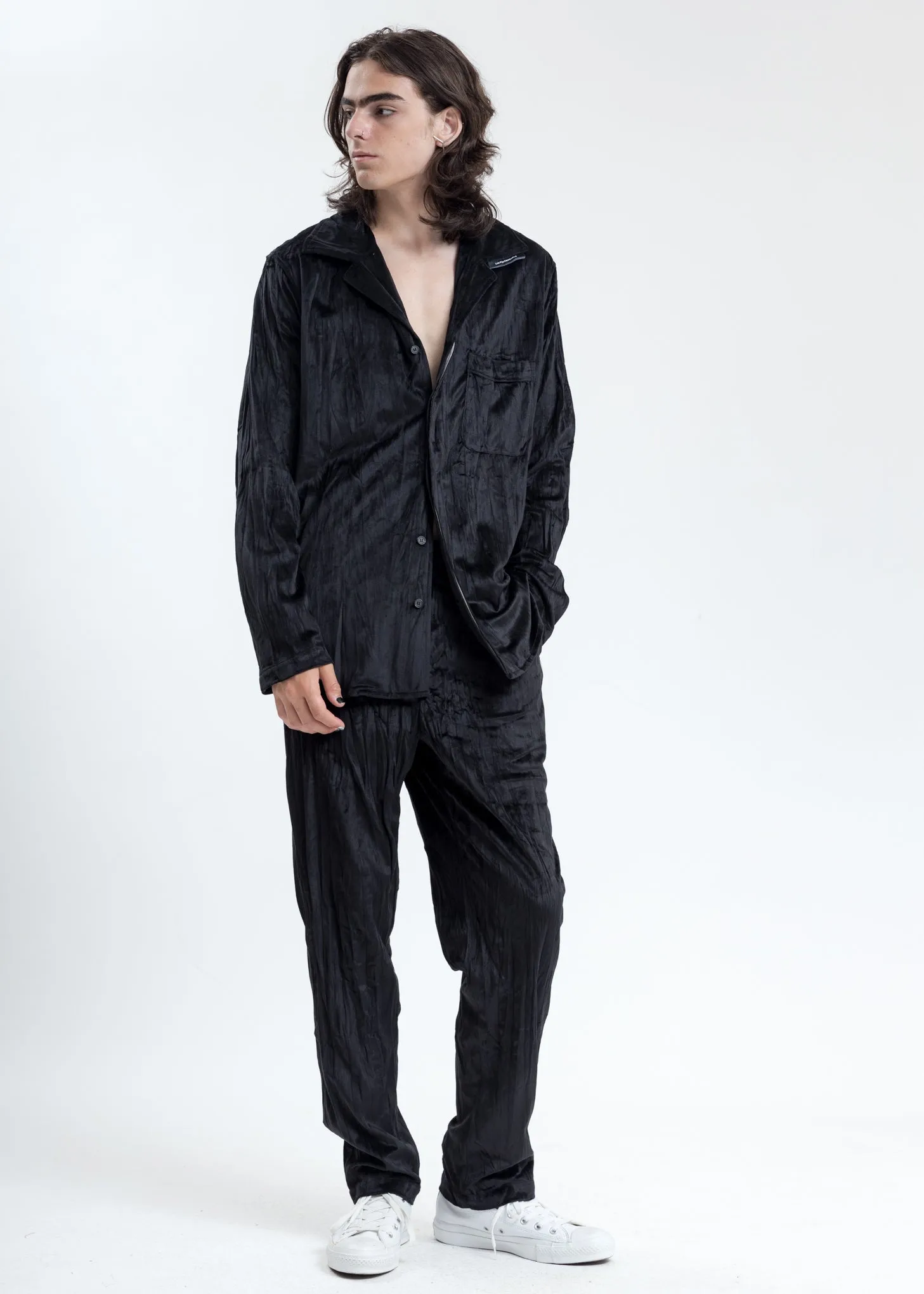 Black Velvet Pajama Pants