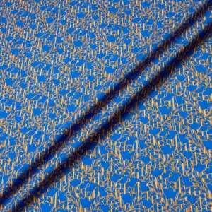Blue & Orange Printed Superfine Cotton
