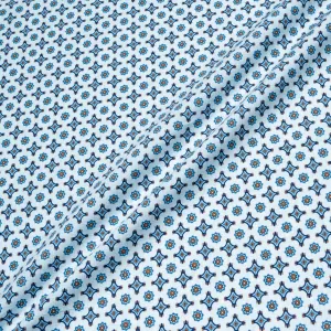 Blue & Red Geometric Printed Pure Cotton
