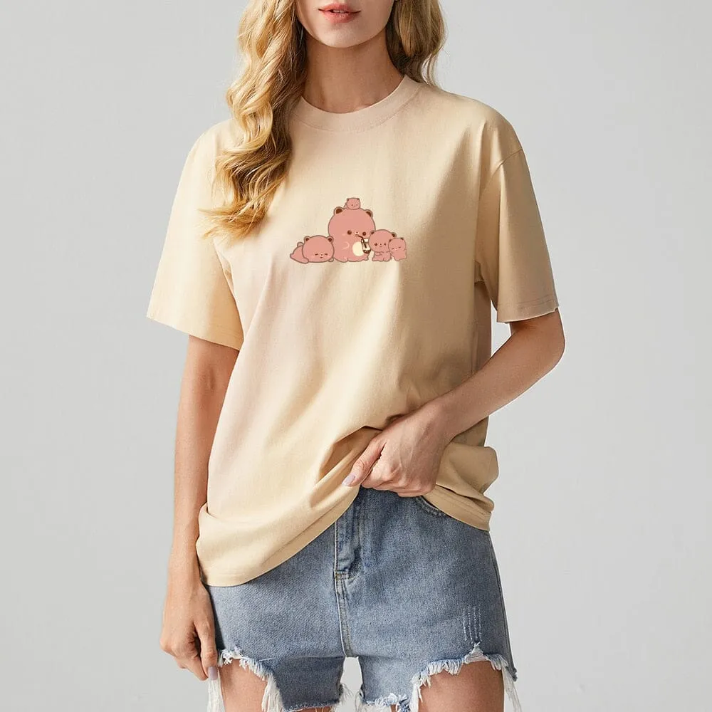 Boberu and Friends Loose Cotton T-Shirts