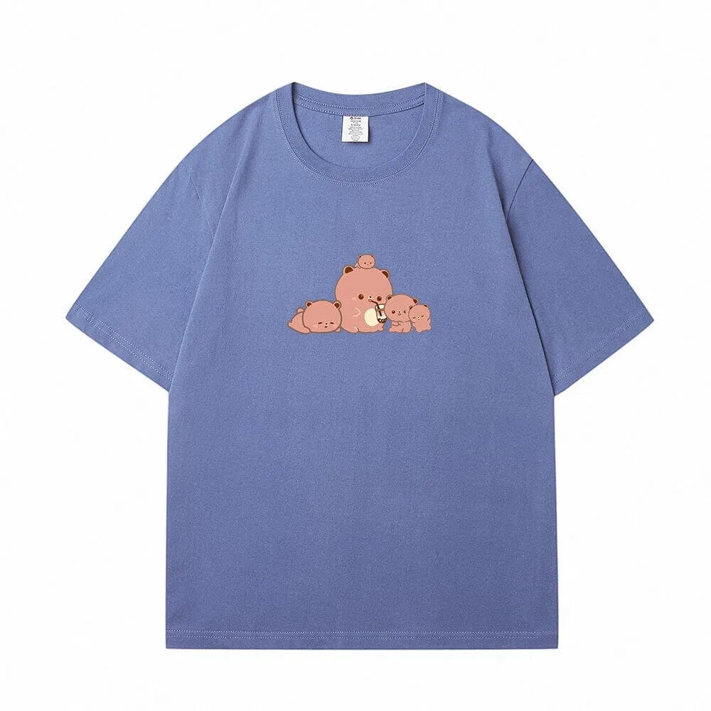 Boberu and Friends Loose Cotton T-Shirts