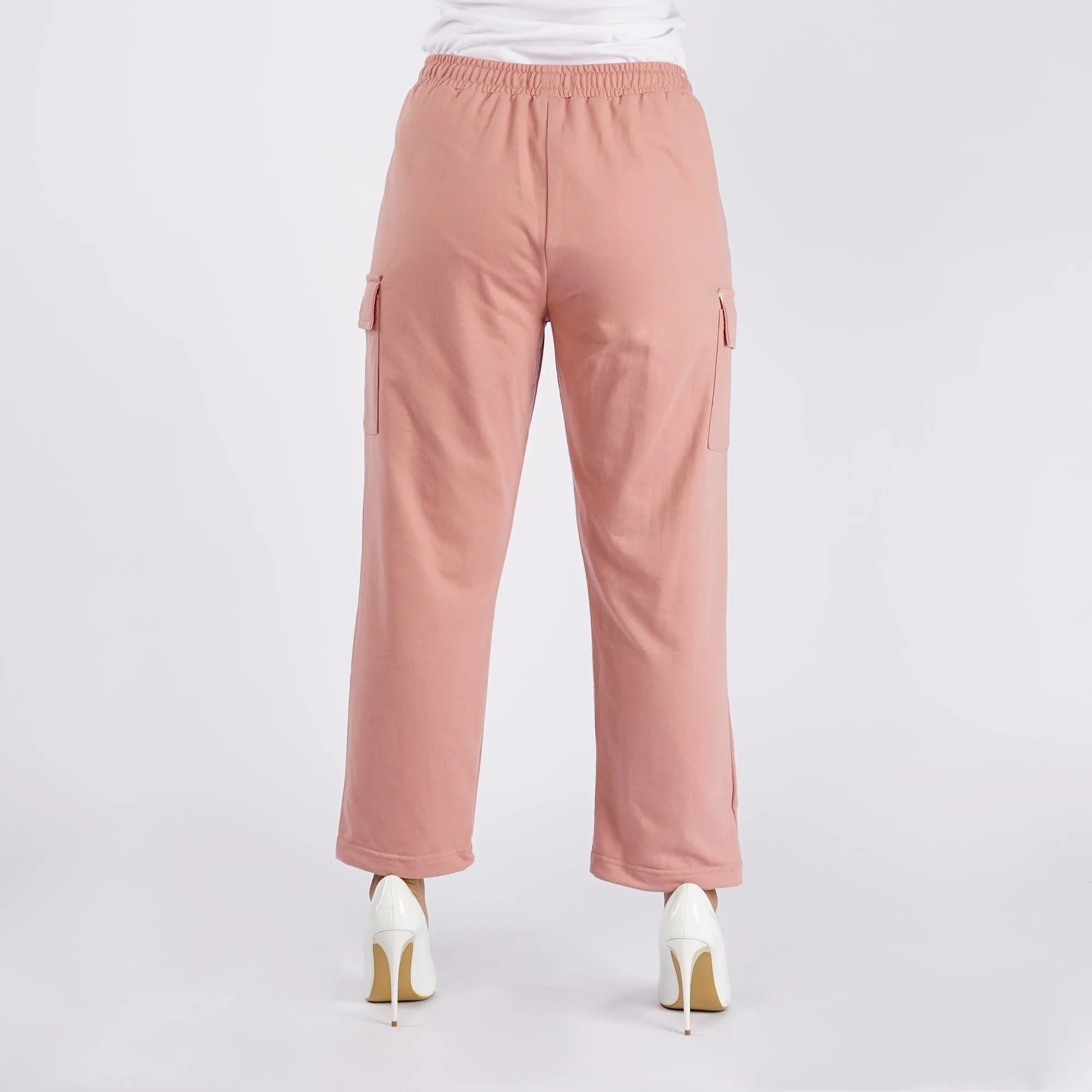 Bobson Japanese Ladies Basic Non-Denim Drawstring Pants 154461-U (Old Rose)