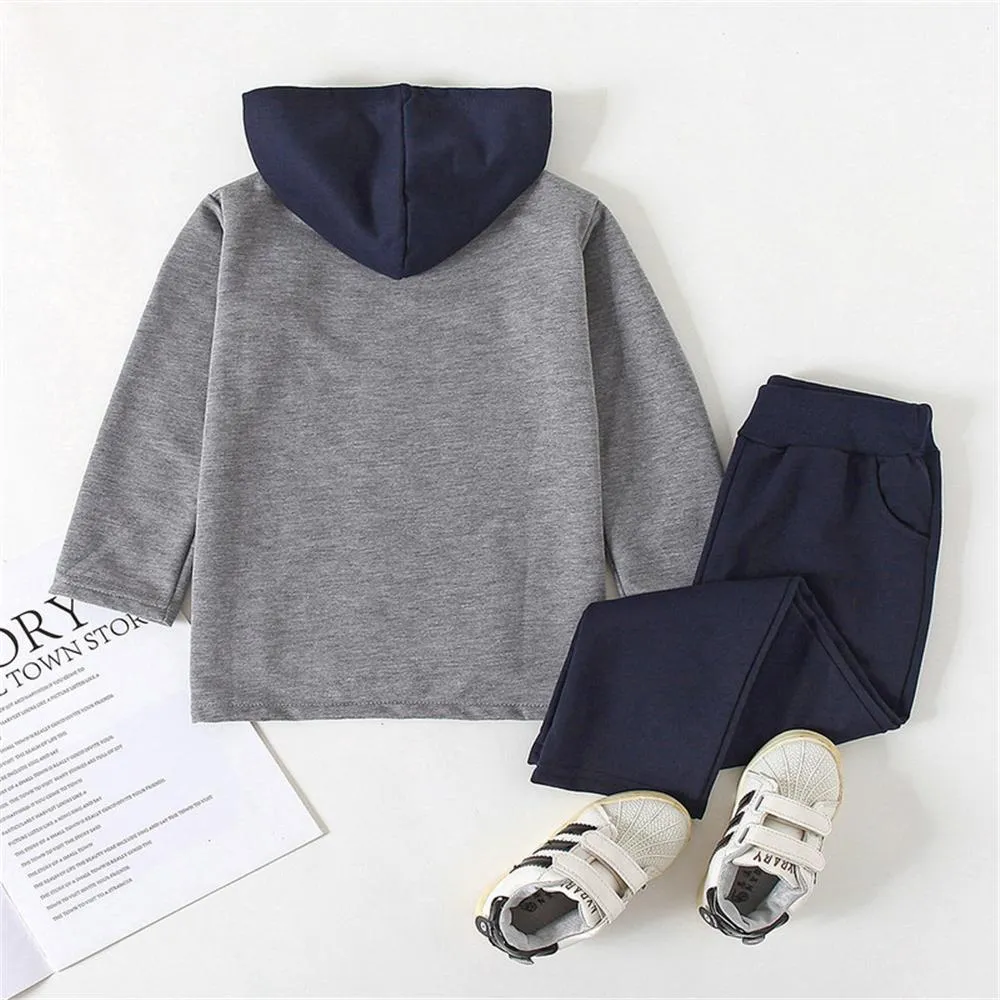 Boys Dinosaur Skeleton Printed  Hooded Long Sleeve Top & Pants Wholesale Trendy Childrens Clothing