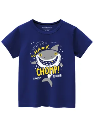 Breathable Shark Chomp Cotton T-Shirts For Kids