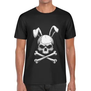 Bunny Skull And Cross Bones Mens Cotton T-Shirt