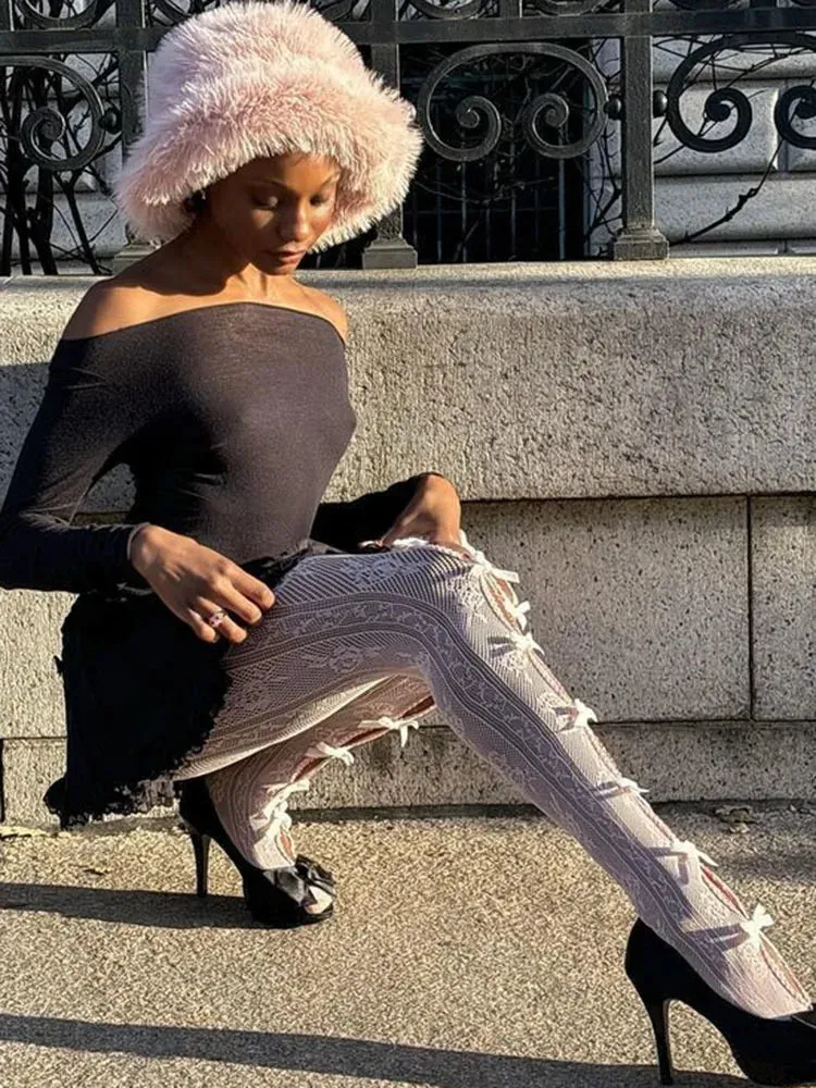 Butterfly Lace-Up Hollow Pants