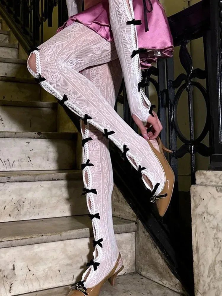 Butterfly Lace-Up Hollow Pants