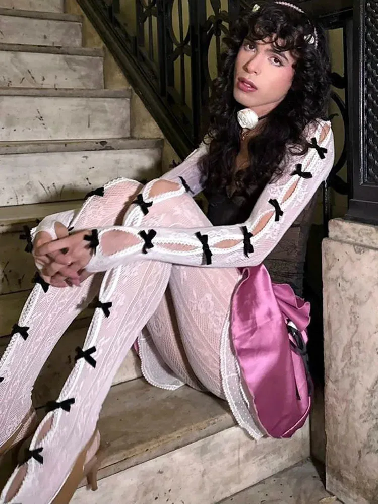 Butterfly Lace-Up Hollow Pants