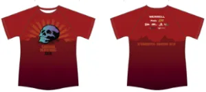 Canadian Death Racer TECH T-Shirt w/ Aurora Skull (Red) - Unisex, Women's & Youth