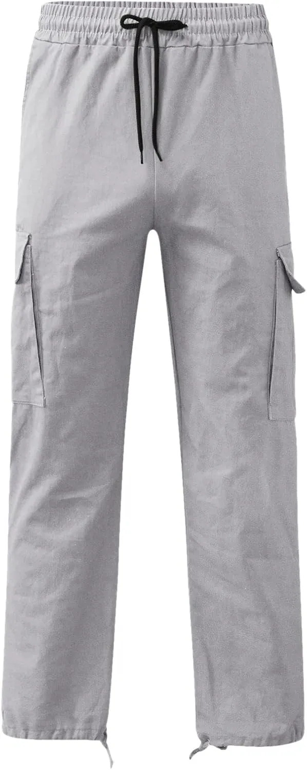 Cargo Pants for Men Lightweight Casual Relaxed Fit Trousers Drawstring Waist Pants Overalls Athletic Joggers