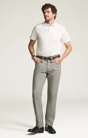 Charisma Relaxed Straight Pants in Grey Cross Twill