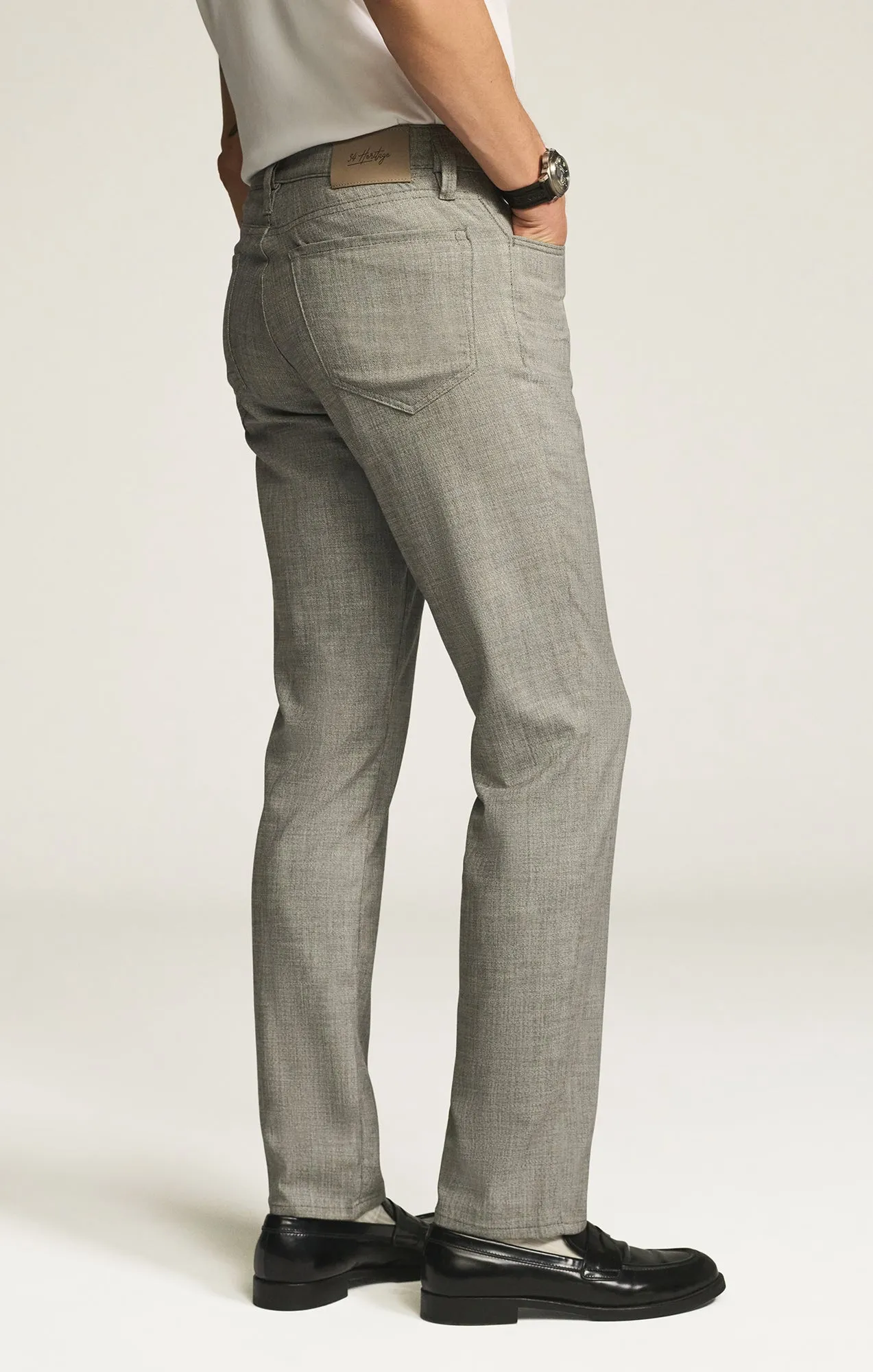 Charisma Relaxed Straight Pants in Grey Cross Twill