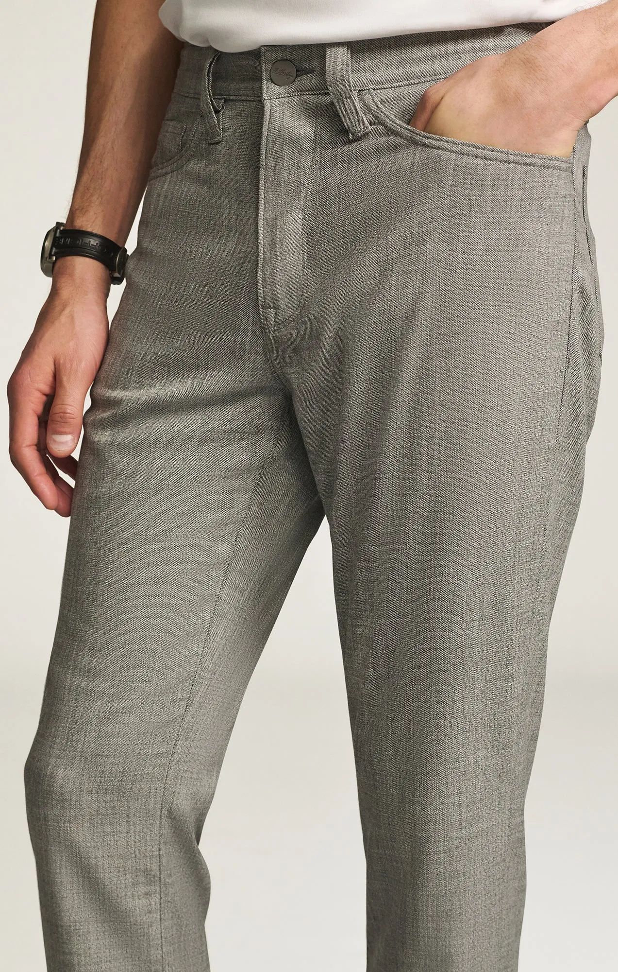 Charisma Relaxed Straight Pants in Grey Cross Twill