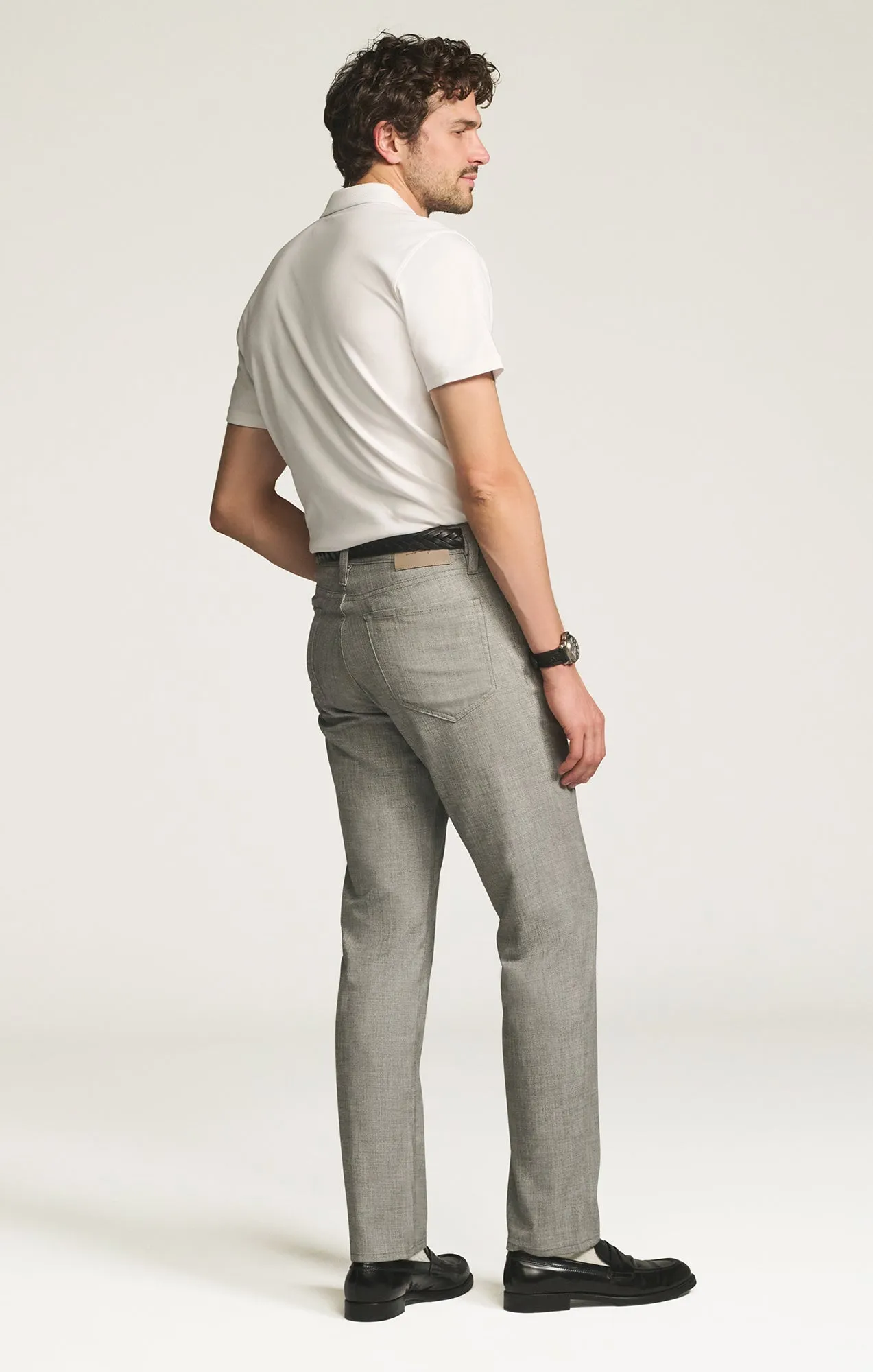 Charisma Relaxed Straight Pants in Grey Cross Twill