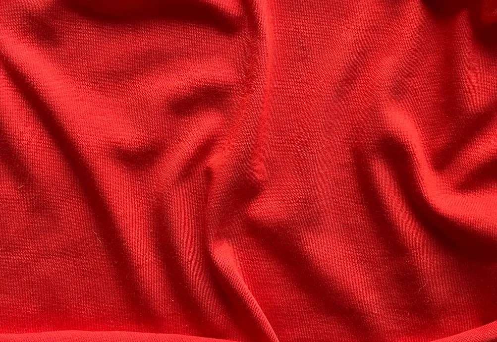 Clear Tomato Red Cotton Jersey Knit (Made in Japan)