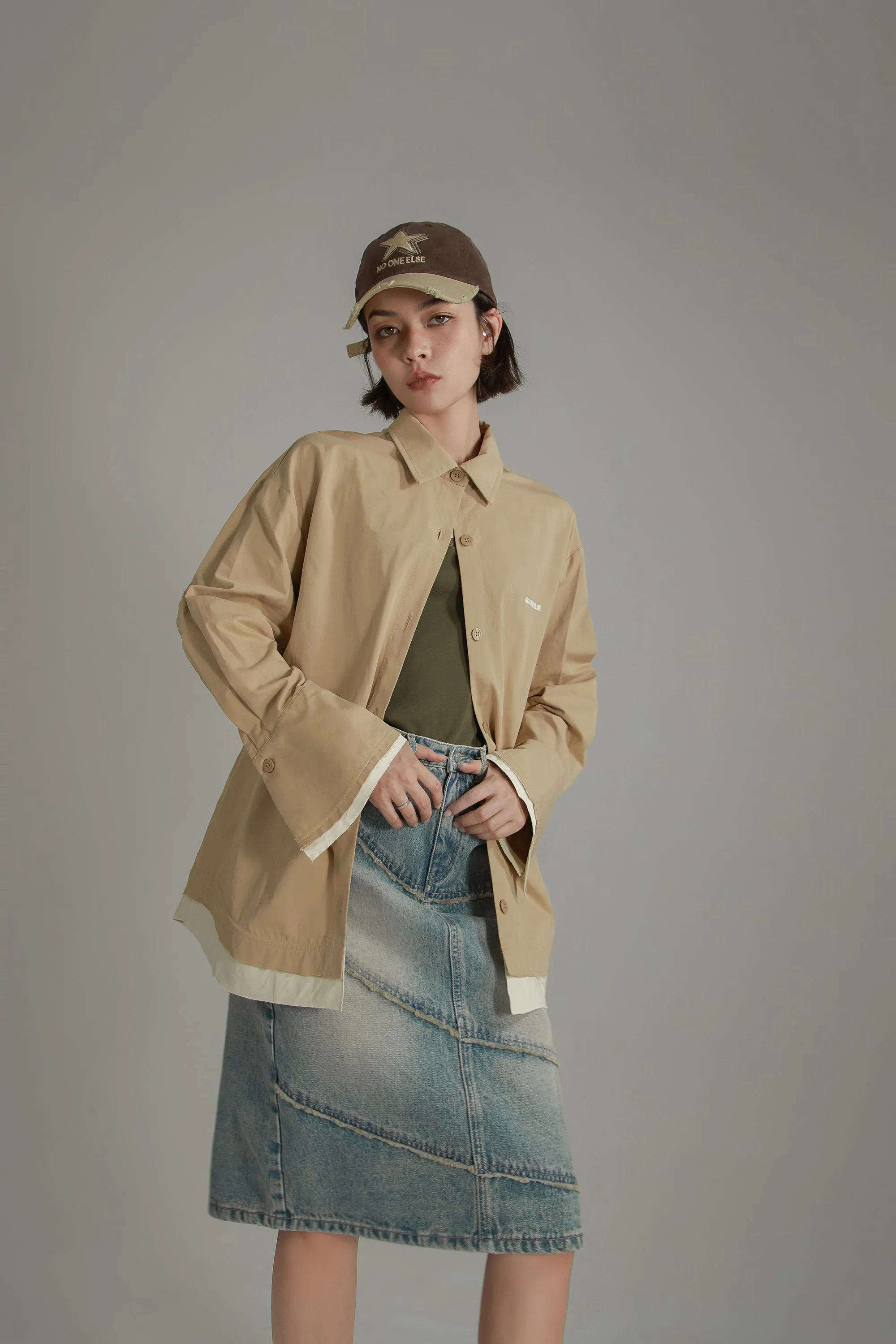 Color Matching Loose Fit Shirt
